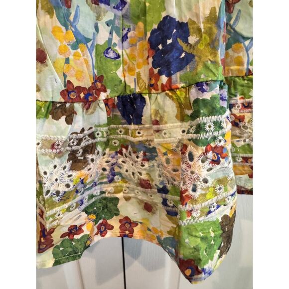 NEW Easel Cotton Poplin Babydoll Eyelet Dress Large Dress - Picture 8 of 8